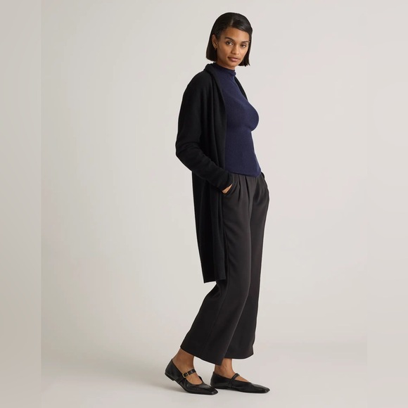 Quince 100% Mongolian Cashmere Black Duster Long Cardigan Sweater S - Picture 3 of 10